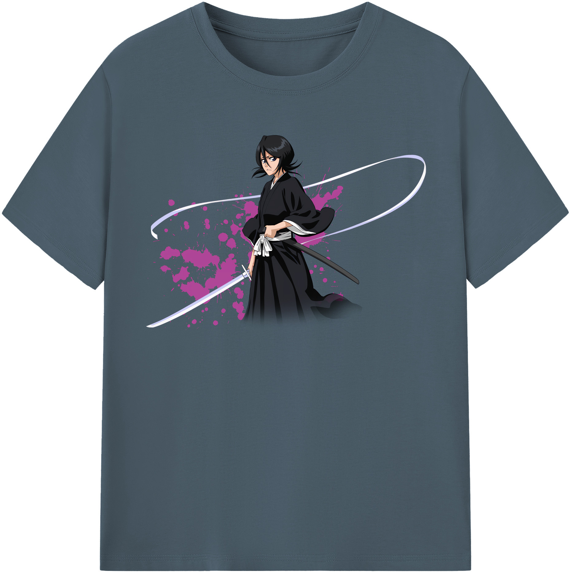 （画像用） ブリーチ 朽木ルキア BLEACH Kuchiki Rukia 綿100％半袖Tシャツ（フロントプリント）